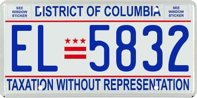 DC license plate EL5832