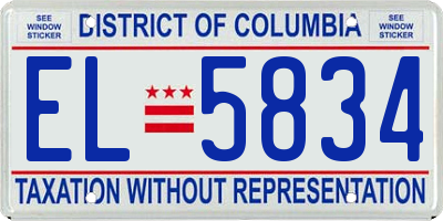 DC license plate EL5834