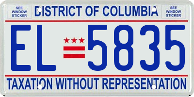 DC license plate EL5835