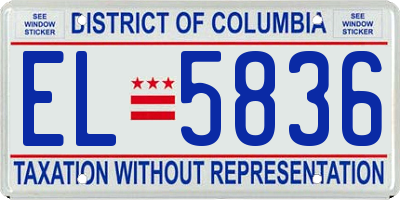 DC license plate EL5836