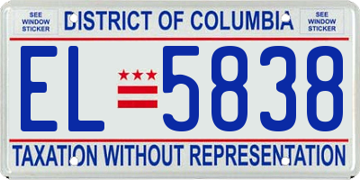 DC license plate EL5838