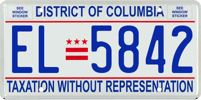 DC license plate EL5842