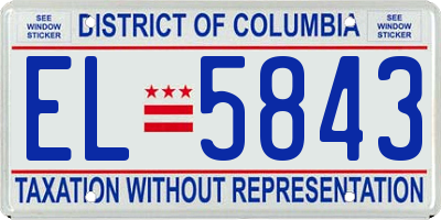 DC license plate EL5843