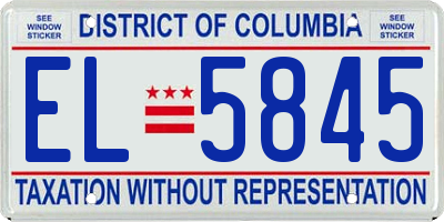 DC license plate EL5845