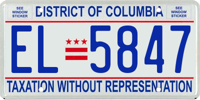 DC license plate EL5847