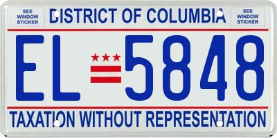 DC license plate EL5848