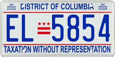 DC license plate EL5854