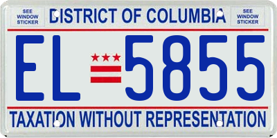 DC license plate EL5855