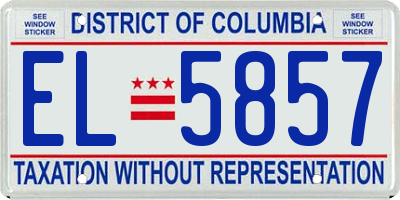 DC license plate EL5857