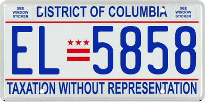 DC license plate EL5858