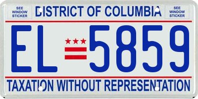 DC license plate EL5859