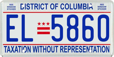 DC license plate EL5860