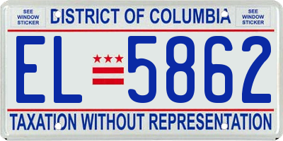 DC license plate EL5862