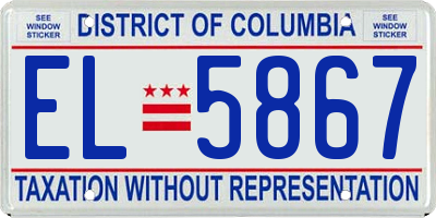 DC license plate EL5867