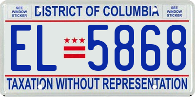 DC license plate EL5868