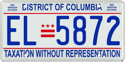 DC license plate EL5872