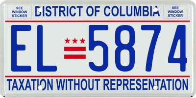 DC license plate EL5874