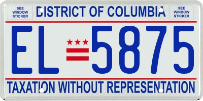 DC license plate EL5875