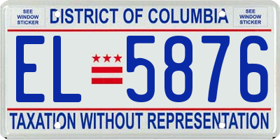 DC license plate EL5876