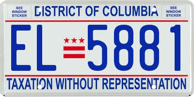 DC license plate EL5881