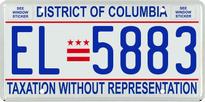 DC license plate EL5883