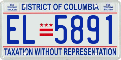 DC license plate EL5891