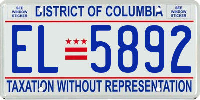 DC license plate EL5892