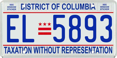 DC license plate EL5893