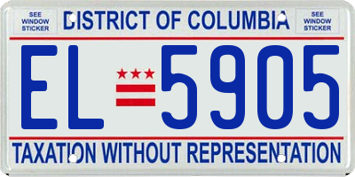 DC license plate EL5905