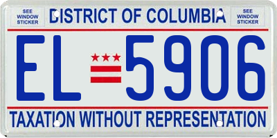 DC license plate EL5906