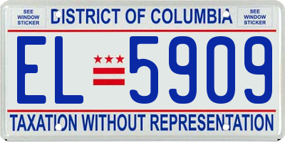 DC license plate EL5909