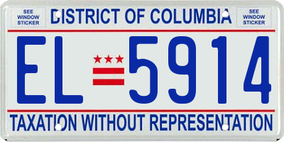 DC license plate EL5914