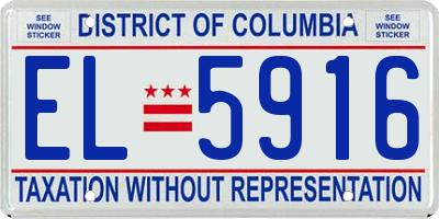 DC license plate EL5916