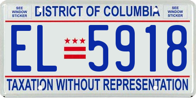DC license plate EL5918