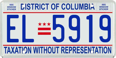 DC license plate EL5919