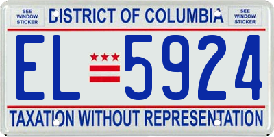 DC license plate EL5924