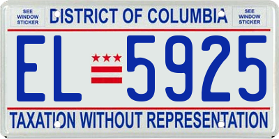 DC license plate EL5925