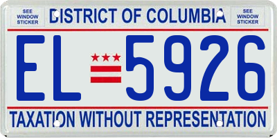 DC license plate EL5926