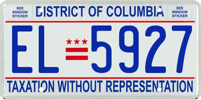 DC license plate EL5927