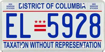 DC license plate EL5928