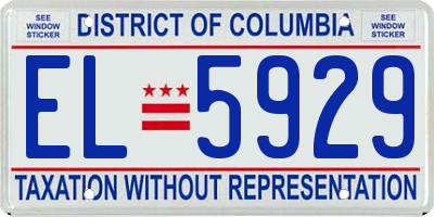 DC license plate EL5929