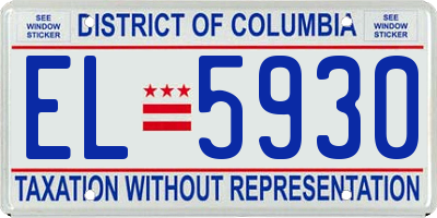 DC license plate EL5930