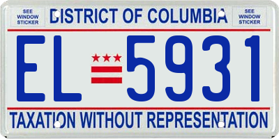 DC license plate EL5931
