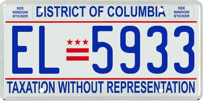 DC license plate EL5933