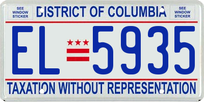 DC license plate EL5935