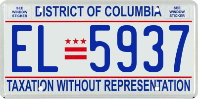 DC license plate EL5937