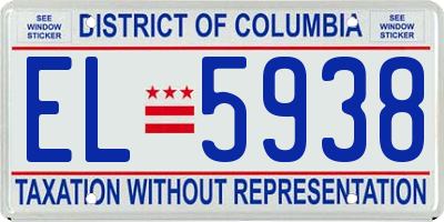 DC license plate EL5938