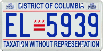 DC license plate EL5939
