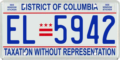 DC license plate EL5942