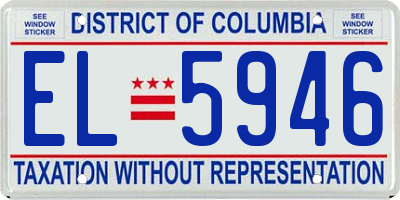 DC license plate EL5946